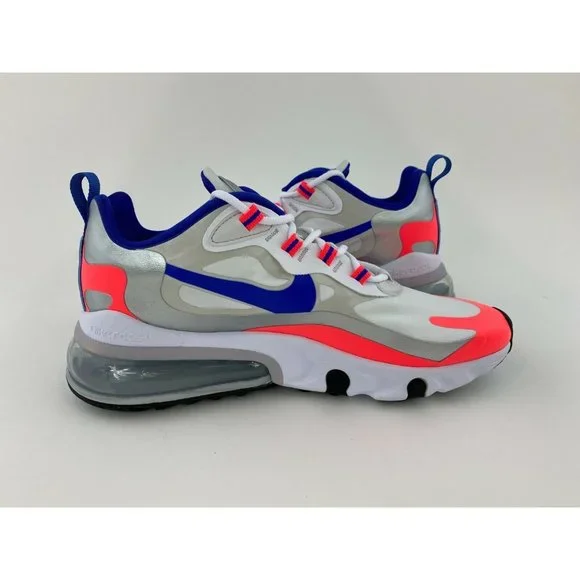 Nike Air Max 270 React Orange Blue Women's Sneakers Shoes Silver - Picture 12 of 12